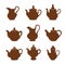 Set of teapot icons