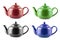 The set of Teapot Kettle Isolated On White Background