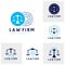 Set of Tech Justice logo vector template, Creative Law Firm logo design concepts