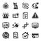 Set of Technology icons, such as Change card, Presentation, Accounting checklist symbols. Vector