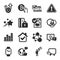 Set of Technology icons, such as Euler diagram, Online survey, Idea lamp symbols. Vector