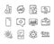 Set of Technology icons, such as Monitor repair, Statistics, Tool case. Vector