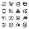 Set of Technology icons, such as Online documentation, Third party, Exam time symbols. Vector