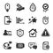 Set of Technology icons, such as Online education, Gpu, Smartphone cloud symbols. Vector