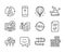 Set of Technology icons, such as Survey progress, Smile face, Air balloon. Vector