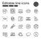 Set of Technology outline icons. Contains icons as Chemistry pipette, Loan percent. Vector