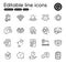 Set of Technology outline icons. Contains icons as Fuel energy, Lightning bolt and Phone password elements. Vector