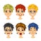 Set of teenager avatar expressions