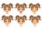 Set of teenager girl avatar expressions