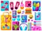 Set of teenager stuff. Cute vector icons