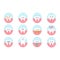 Set of teeth characters in cartoon flat style. Vector illustration of various dental diseases and tooth condition, as