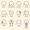 Set of teeth illustration with different diseases