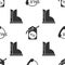 Set Telephone 24 hours support, Discount percent tag and Waterproof rubber boot on seamless pattern. Vector