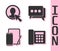 Set Telephone, Create account screen, Phone and graphic tablet and Speech bubble chat icon. Vector