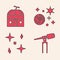 Set Telescope, Astronomical observatory, Space and planet and Falling stars icon. Vector