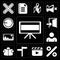 Set of Television, Percent, Video player, , Reading, User, Picture, Exit, Volume control, editable icon pack