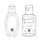 Set template bottle gel antiseptic hands. Personal hygiene product. Sanitizer dispenser disinfects, protects coronavirus bacteria