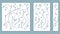 Set template for cutting. Pattern leaves, branches, vine. Vector illustration. For laser cutting, plotter and silkscreen printing