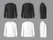 set template of male T-shirts with long sleeve