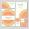 Set templates business cards and invitations with circular patterns of mandalas