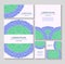 Set templates business cards and invitations with circular patterns of mandalas