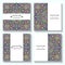 Set templates business cards and invitations with ethnic patterns. Corporate style for your document