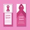 Set of templates flyers on the fight against breast cancer