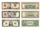 Set of ten dollars, five dollars and one dollar bills from both sides. 10, 5 and 1 US dollars banknotes. Business, banking and