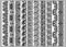 Set of ten seamless endless decorative lines. Indian decoration border elements patterns in black and white colors. Could be use