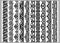 Set of ten seamless endless decorative lines. Indian decoration border elements patterns in black and white colors. Could be use