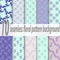 Set of ten seamless floral patterns. Blue, pink, green soft colors. Swatches of seamless patterns included in the file