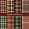 Set of ten seamless vector scottish tartan square patterns. design for covers, textile, packaging