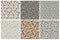 Set of terrazzo background textures. Vector seamless patterns. Natural stone, glass, quartz, concrete, marble. Classic