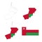 Set of territories of the country with the flag of Oman