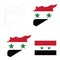 Set of territories of the country with the flag of Syria