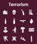 Set of terrorism simple icons