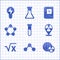 Set Test tube and flask, Molecule, Planet earth radiation, Radioactive in location, Square root of x glyph, Electrical