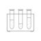 Set of test tubes on a stand black outline