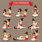 Set of Thai massage positions design for healty