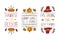 Set of Thanksgiving elements and text on white background