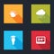 Set Thermostat, Internet of things, Light bulb and graduation cap and icon. Vector