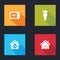 Set Thermostat, Light bulb and graduation cap, House humidity and Smart home icon. Vector