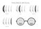 Set of Thickness bifocal types of lens glasses - frame medical fashion accessory illustration. Sunglass silhouette style