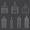 Set of thin building icons