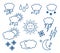 Set thin and clean outline weather icons