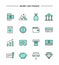 Set of thin line flat money and finance icons