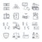 Set of thin line icons business, finance, money