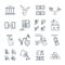 Set of thin line icons business, finance, money