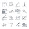 Set of thin line icons home repair, construction, tool