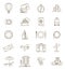 Set of thin line travel icons